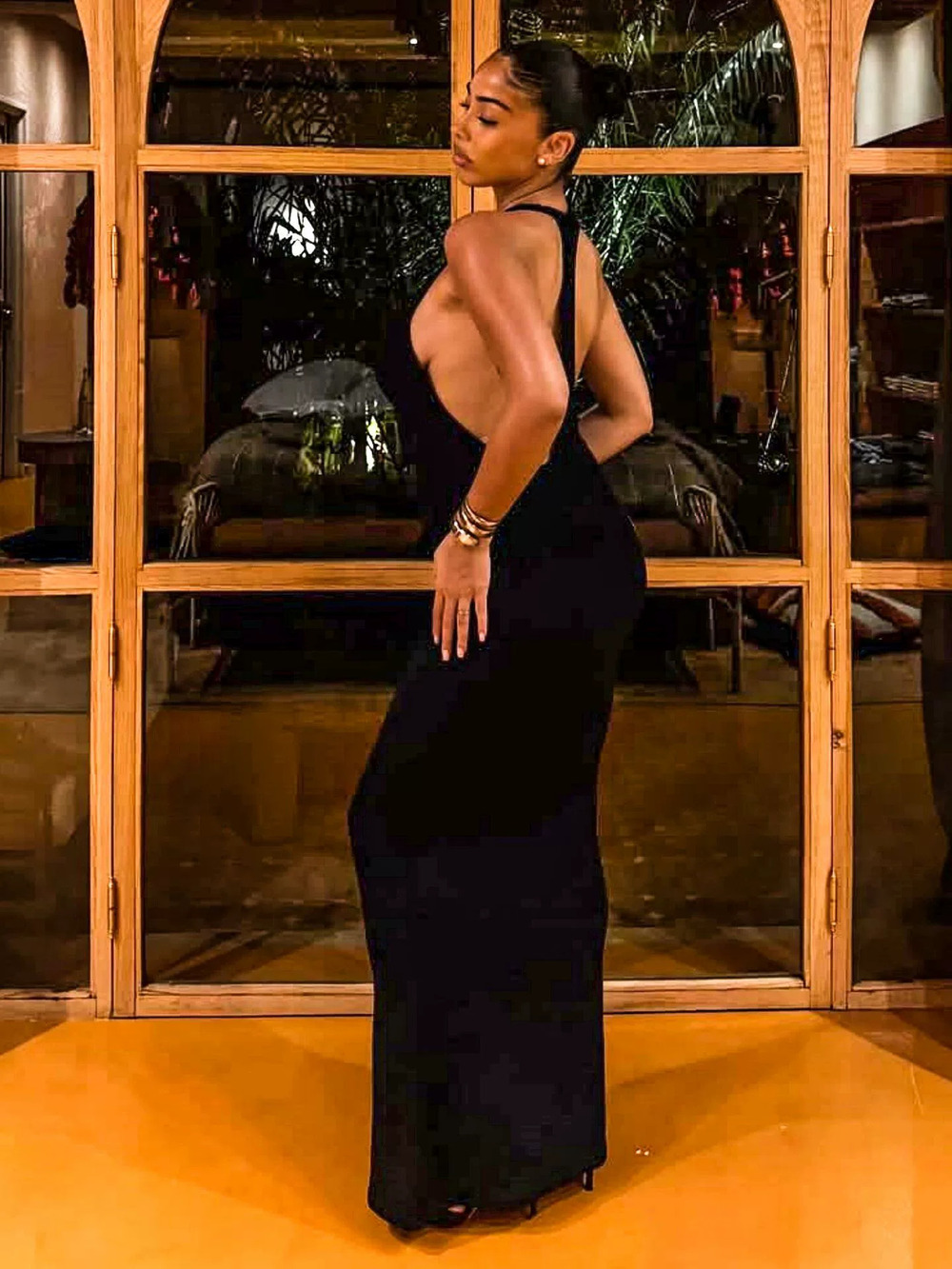 Zara Summer Kardashian Backless Halter Neck Sleeveless Bodycon Dress